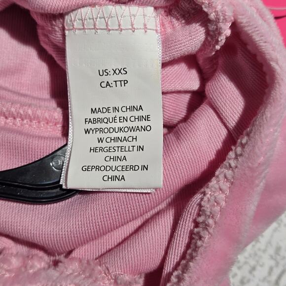 Isaac Mizrahi Size XXS Dog Track Suit Bling Pawprint Soft Pink Velour NWT - Picture 6 of 6